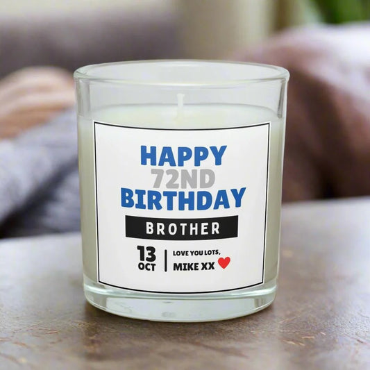 Happy Birthday Brother Personalised Candle | Gift for Brother's Birthday MKTrends Co