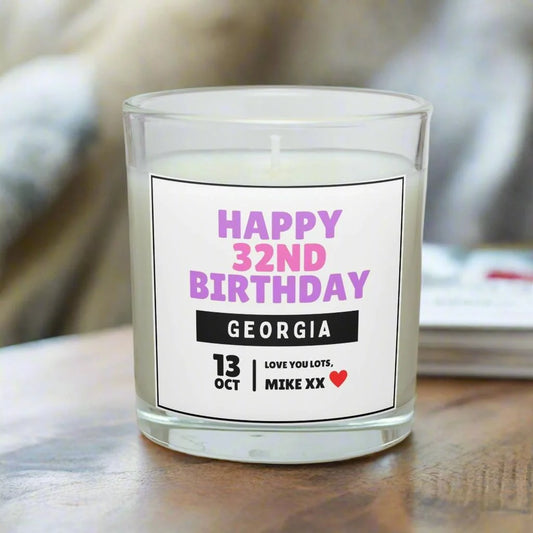 Happy Birthday Girlfriend Personalised Candle | Girlfriend Birthday Gift MKTrends Co