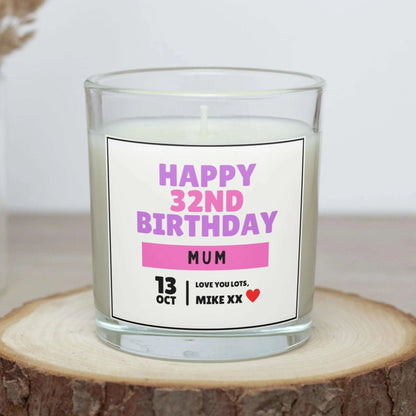 Happy Birthday Mum Personalised Candle | Mum Birthday Gift MKTrends Co