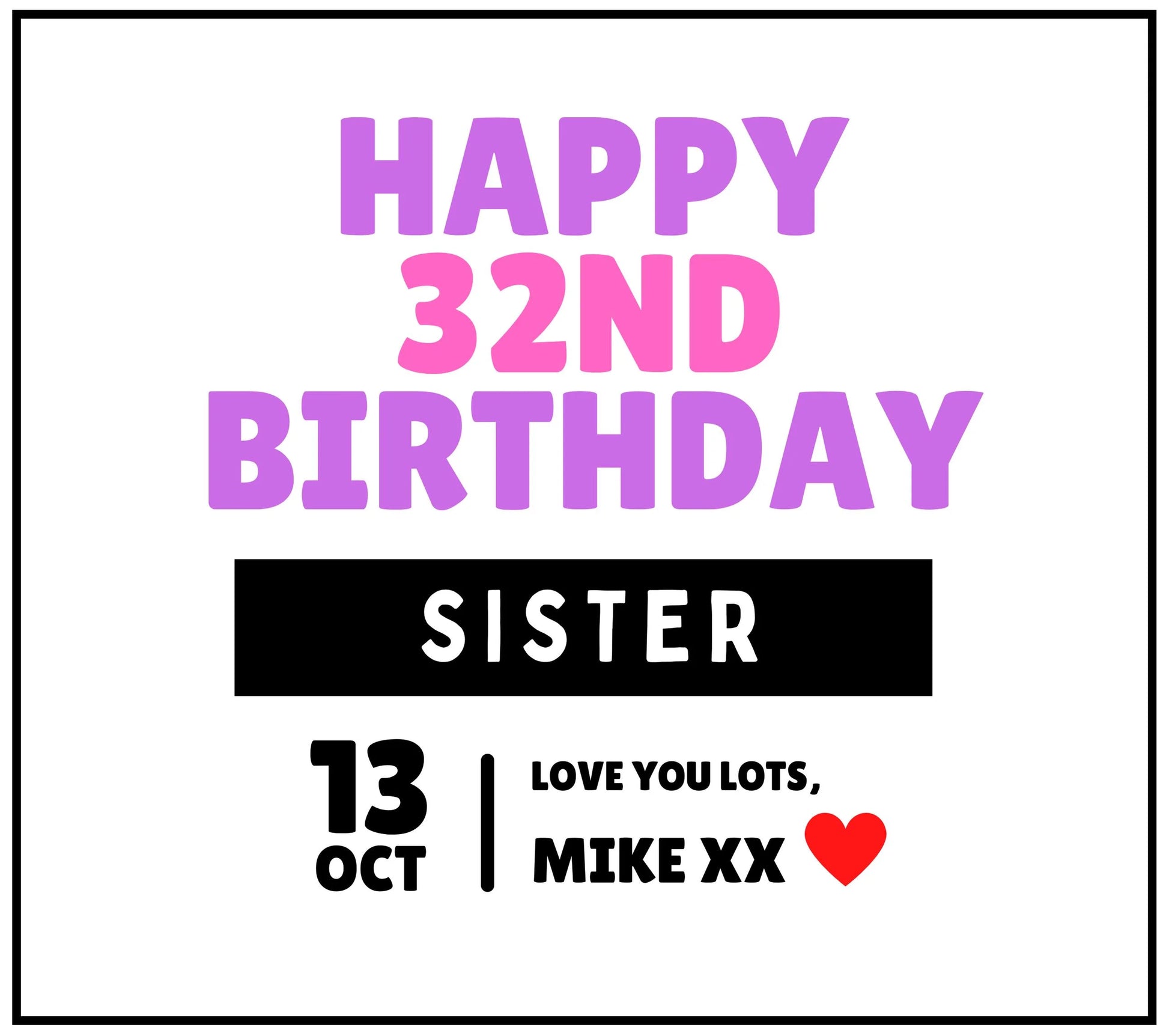 Happy Birthday Sister Personalised Candle | Sister Milestone Birthday Gift MKTrends Co