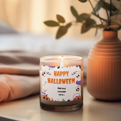 Happy Halloween Message Personalised Candle | Halloween Decor MKTrends Co