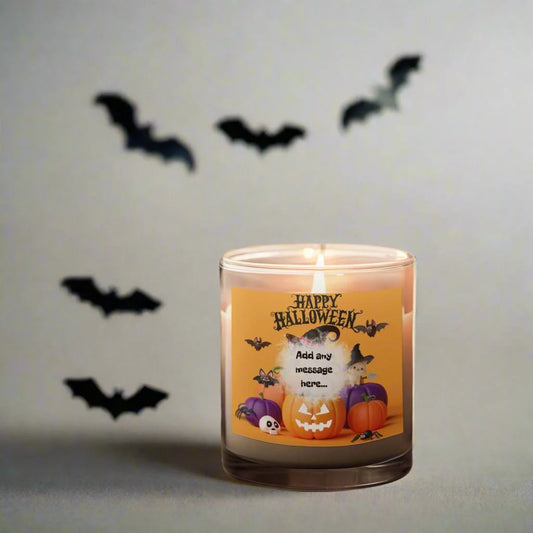 Happy Halloween Pumpkin Personalised Candle | Halloween Decor MKTrends Co