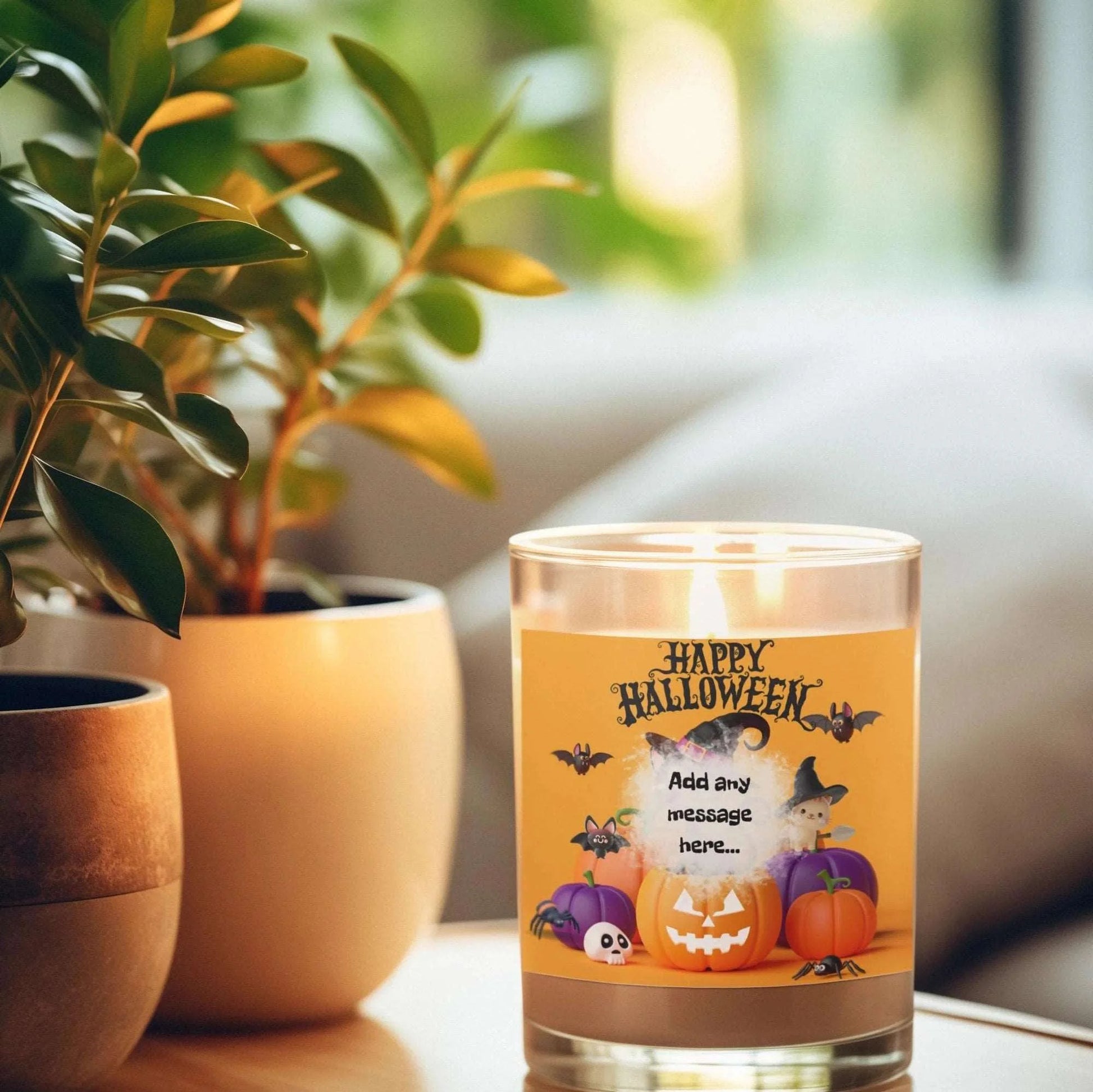 Happy Halloween Pumpkin Personalised Candle | Halloween Decor MKTrends Co