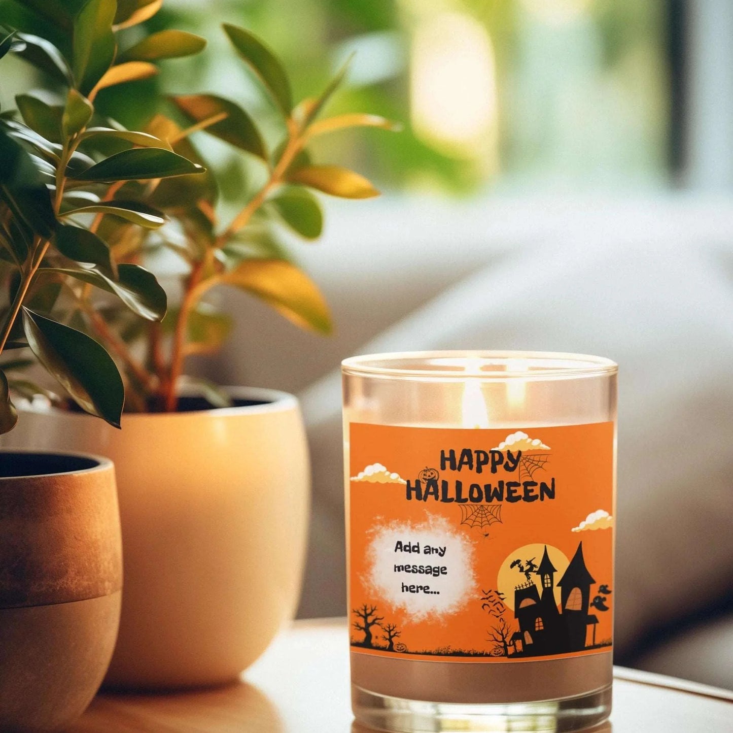 Happy Halloween Spooky House Personalised Candle | Halloween Decor MKTrends Co