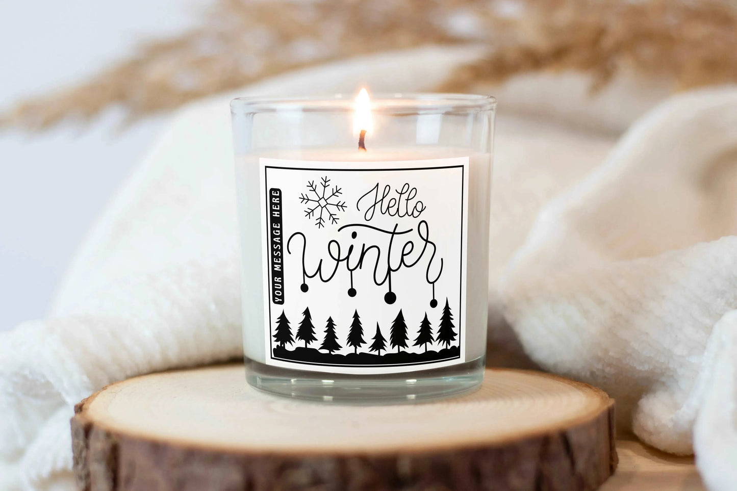 Hello Winter Personalised Candle | Christmas Gifts | Festive Decorations MKTrends Co