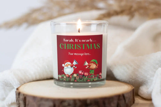 It's Nearly Christmas Name Candle | Personalised Candle MKTrends Co