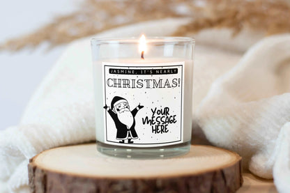 It's Nearly Christmas Personalised Candle | Christmas Gifts | Festive Decorations MKTrends Co