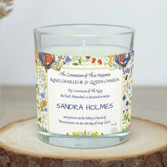 King Charles III Coronation Invitation Candle | Personalised Candle MKTrends Co