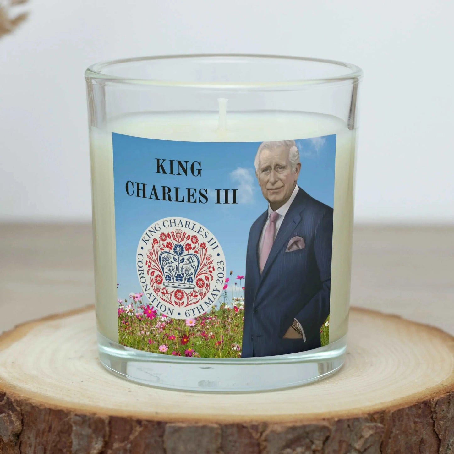 King Charles III Portrait Coronation Candle | Personalised Candle MKTrends Co