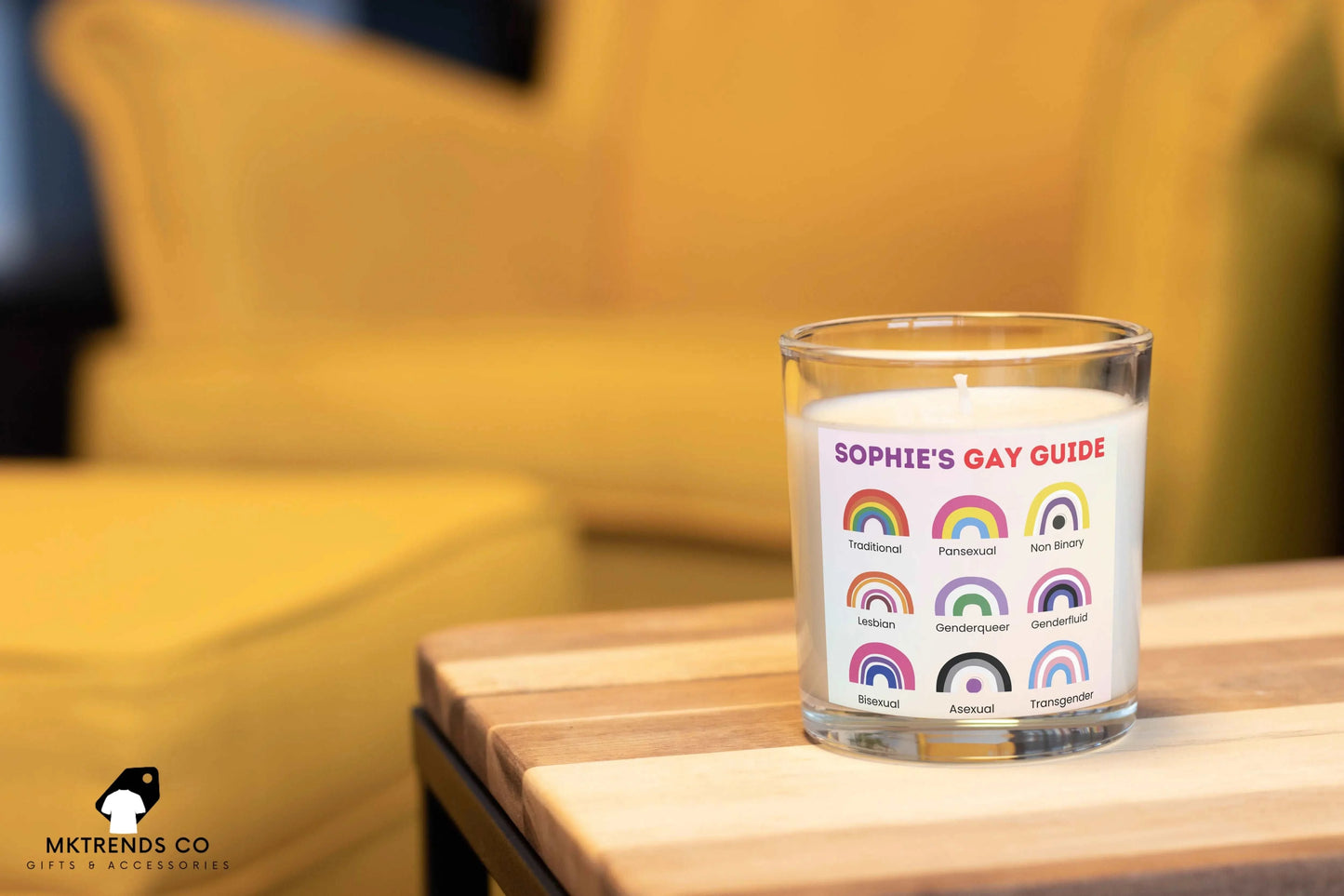 LGBTQ+ Gay Guide Personalised Candle | LGBTQ Gifts | Custom Gay Gift MKTrends Co