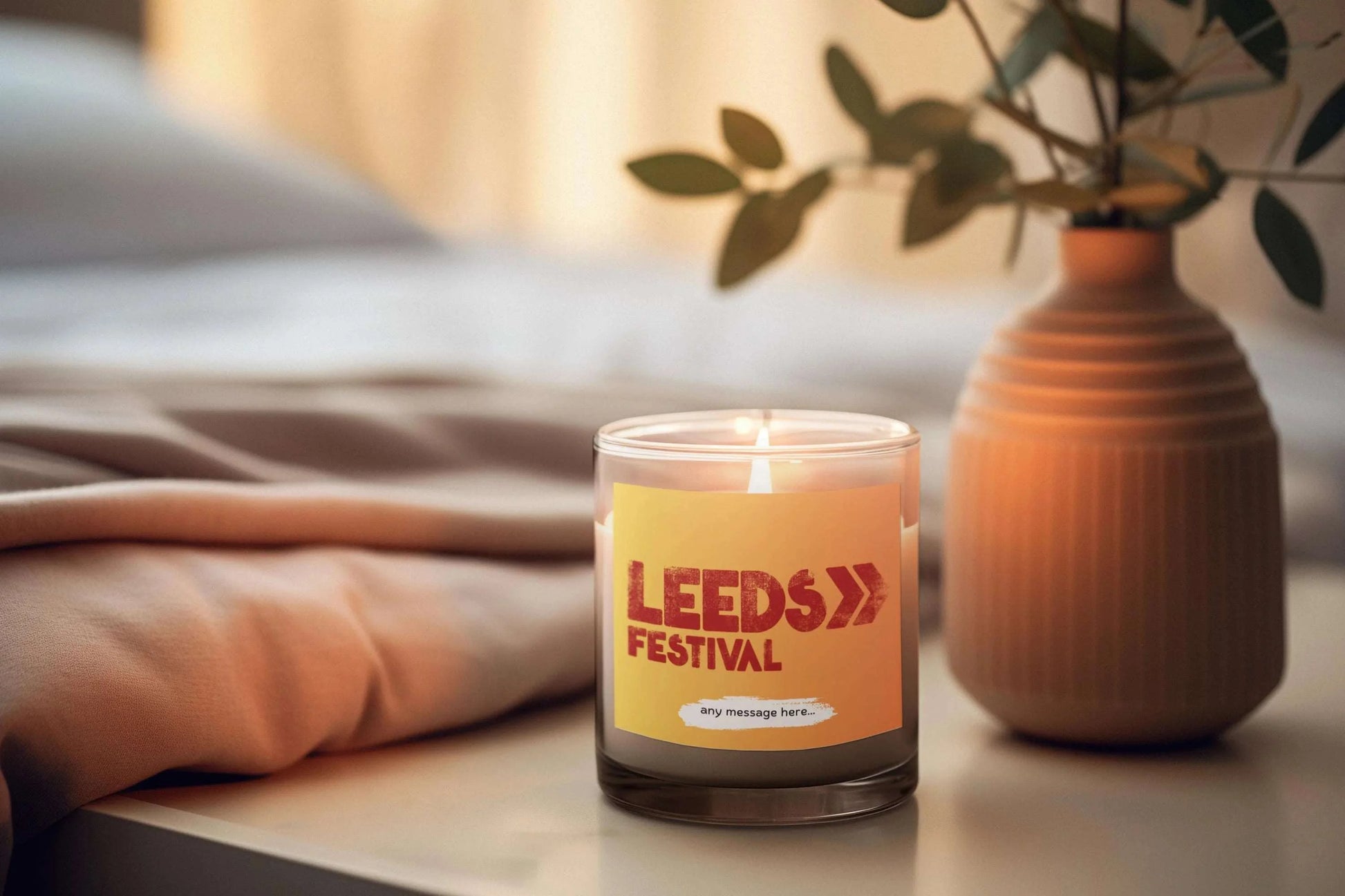 Leeds Festival Personalised Candle MKTrends Co