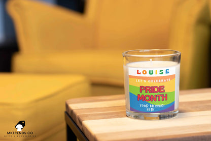 Let's Celebrate Pride Month Personalised Candle | LGBTQ Gifts | Gay Pride Gift MKTrends Co