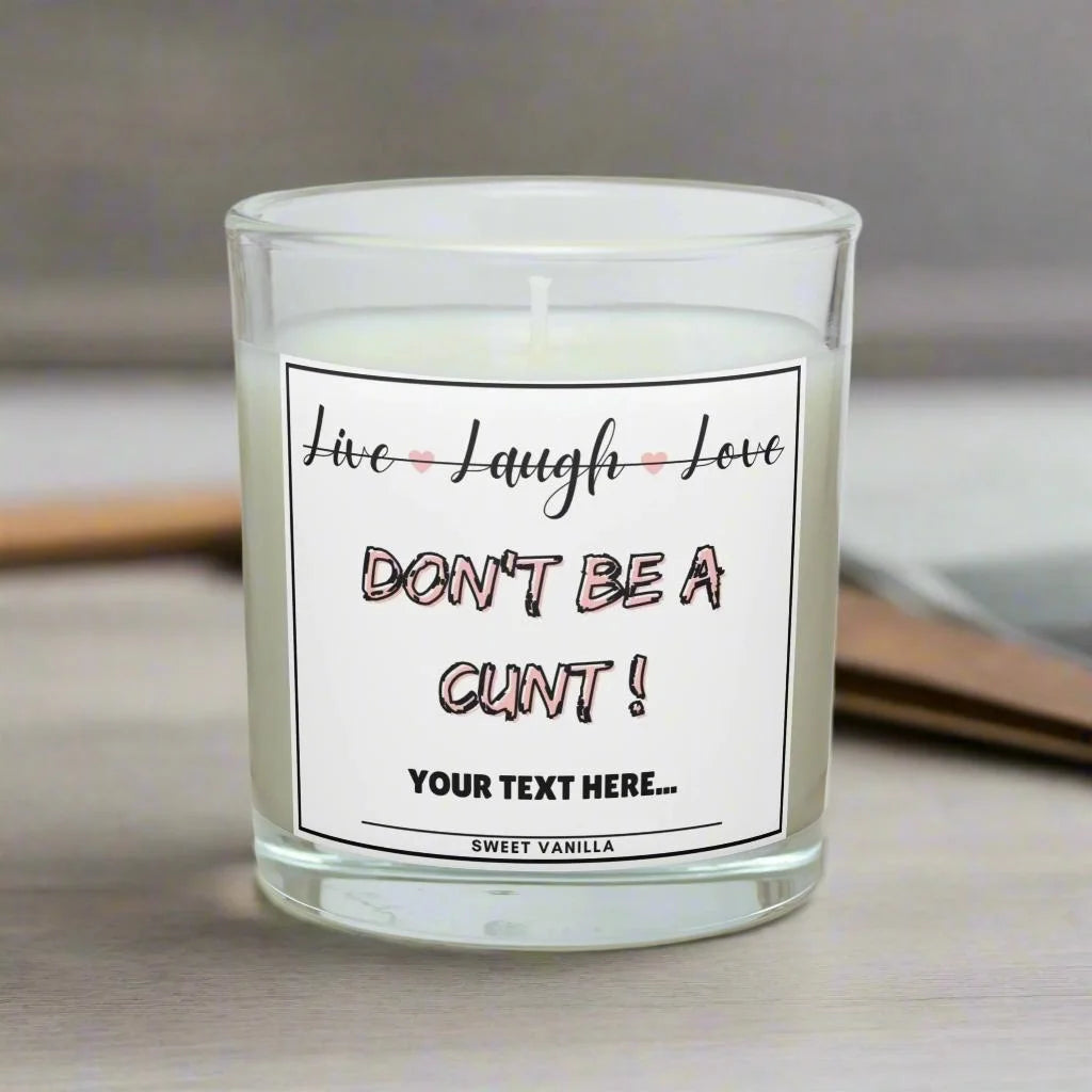 Live Laugh Love Personalised Candle | Funny Cunt Candle | Novelty Gift for Her MKTrends Co