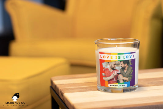 Love Is Love Personalised Photo Candle | LGBTQ Gifts | Gay Pride Photo Gift MKTrends Co