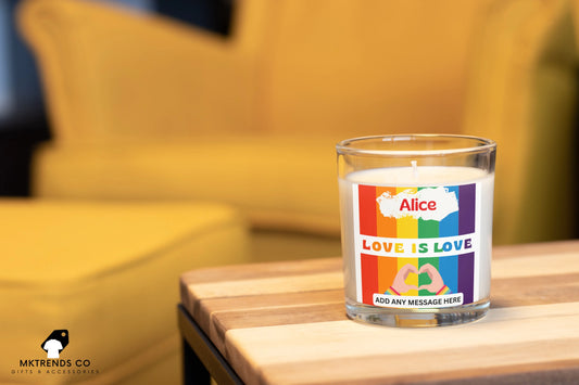 Love is Love Personalised Candle | LGBTQ Gifts MKTrends Co