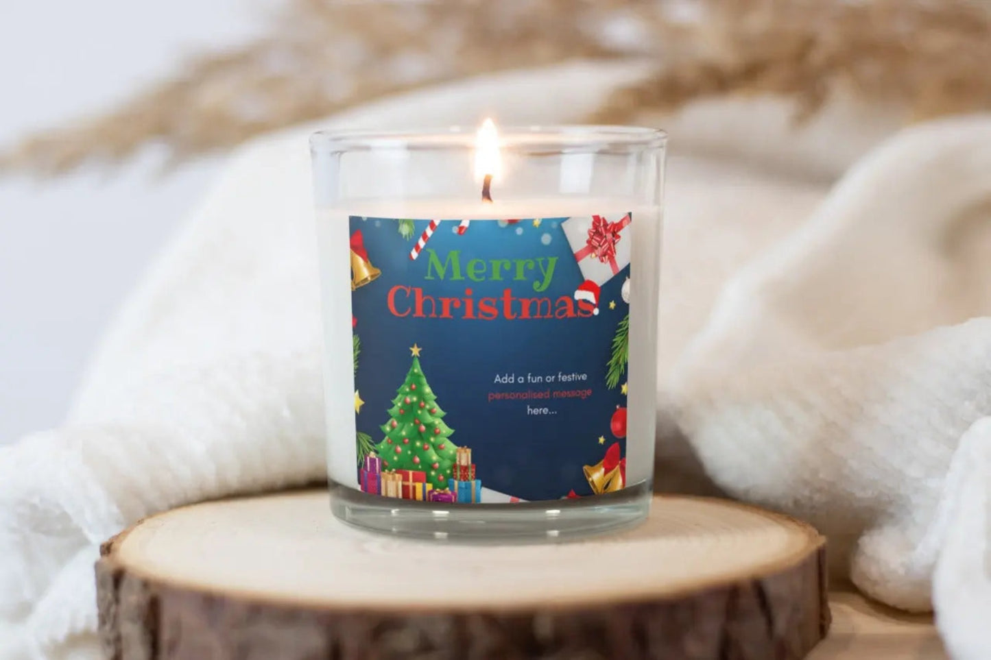 Merry Christmas Festive Candle | Personalised Candle MKTrends Co