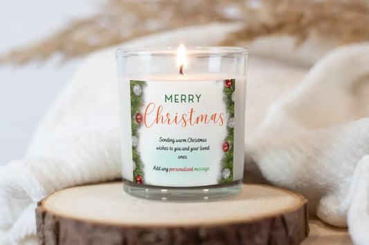 Merry Christmas Message Candle | Personalised Candle MKTrends Co