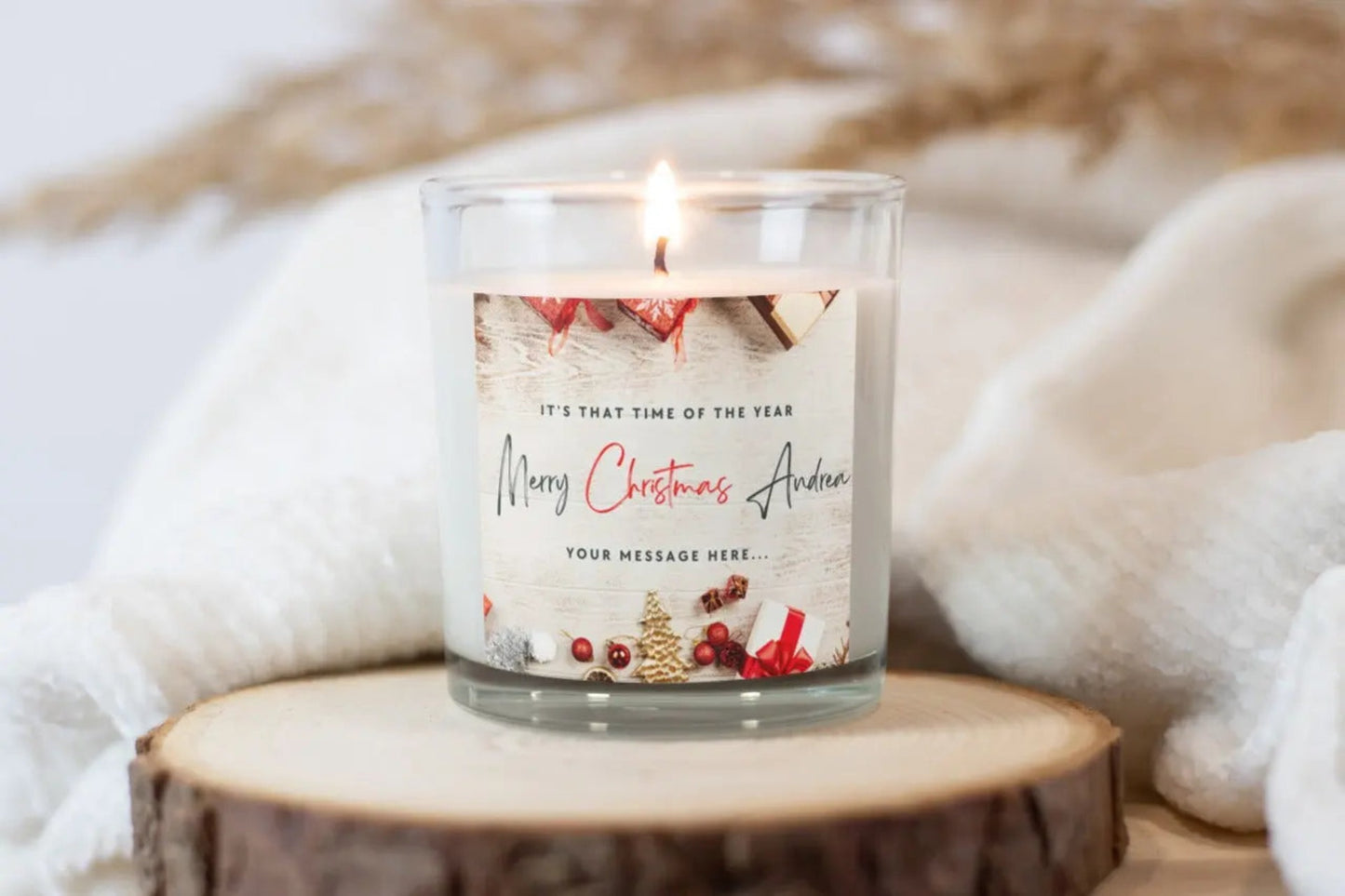 Merry Christmas Name Candle | Personalised Candle MKTrends Co