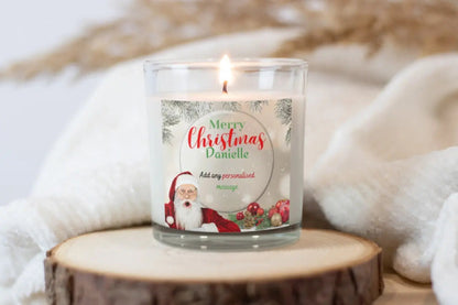 Merry Christmas Santa Bauble Candle | Personalised Candle MKTrends Co