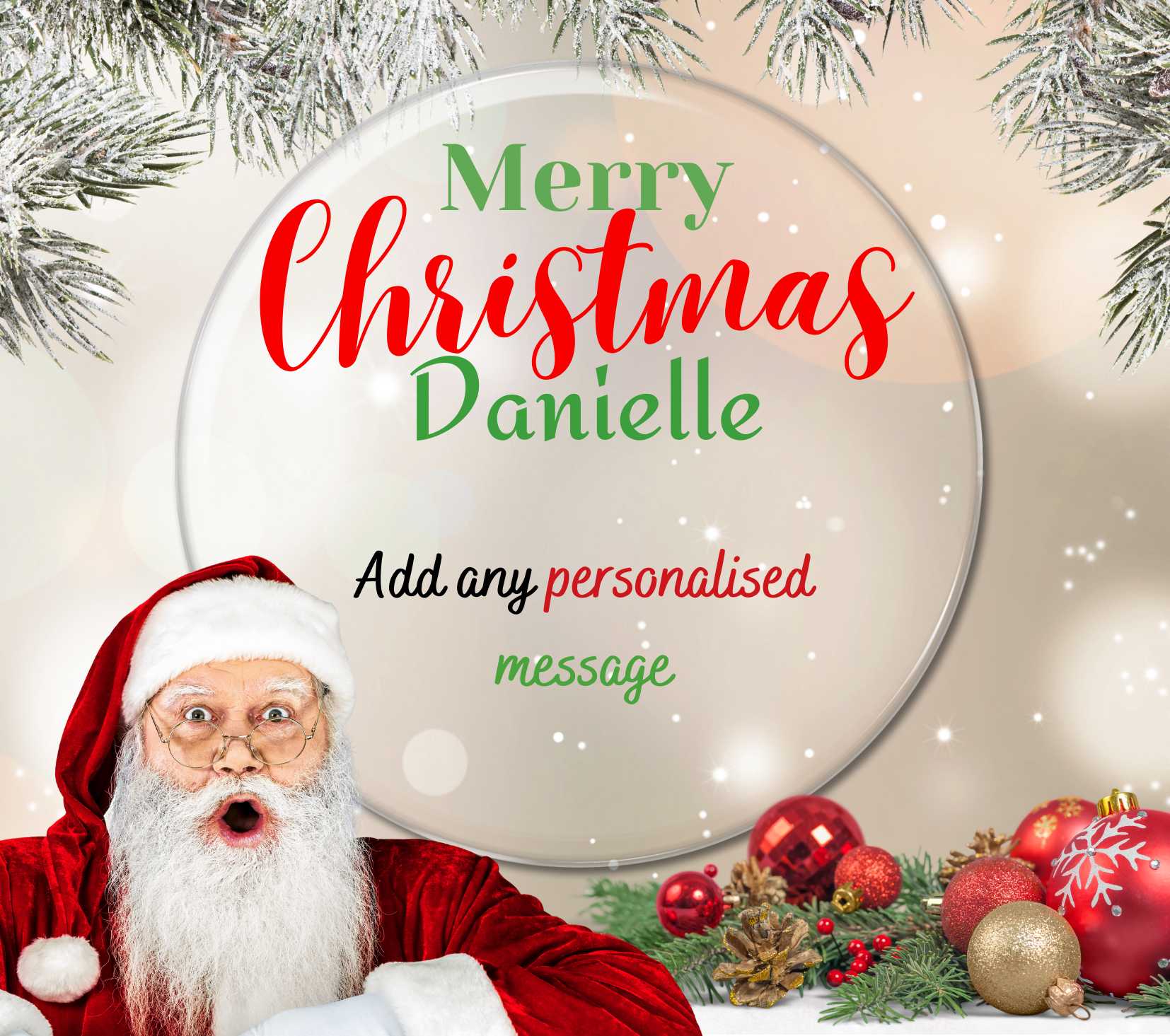 Merry Christmas Santa Bauble Candle | Personalised Candle MKTrends Co