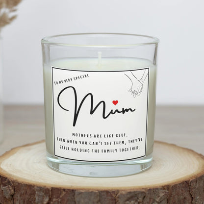 Mother's Are Like Glue Personalised Candle | Gift for Mum MKTrends Co