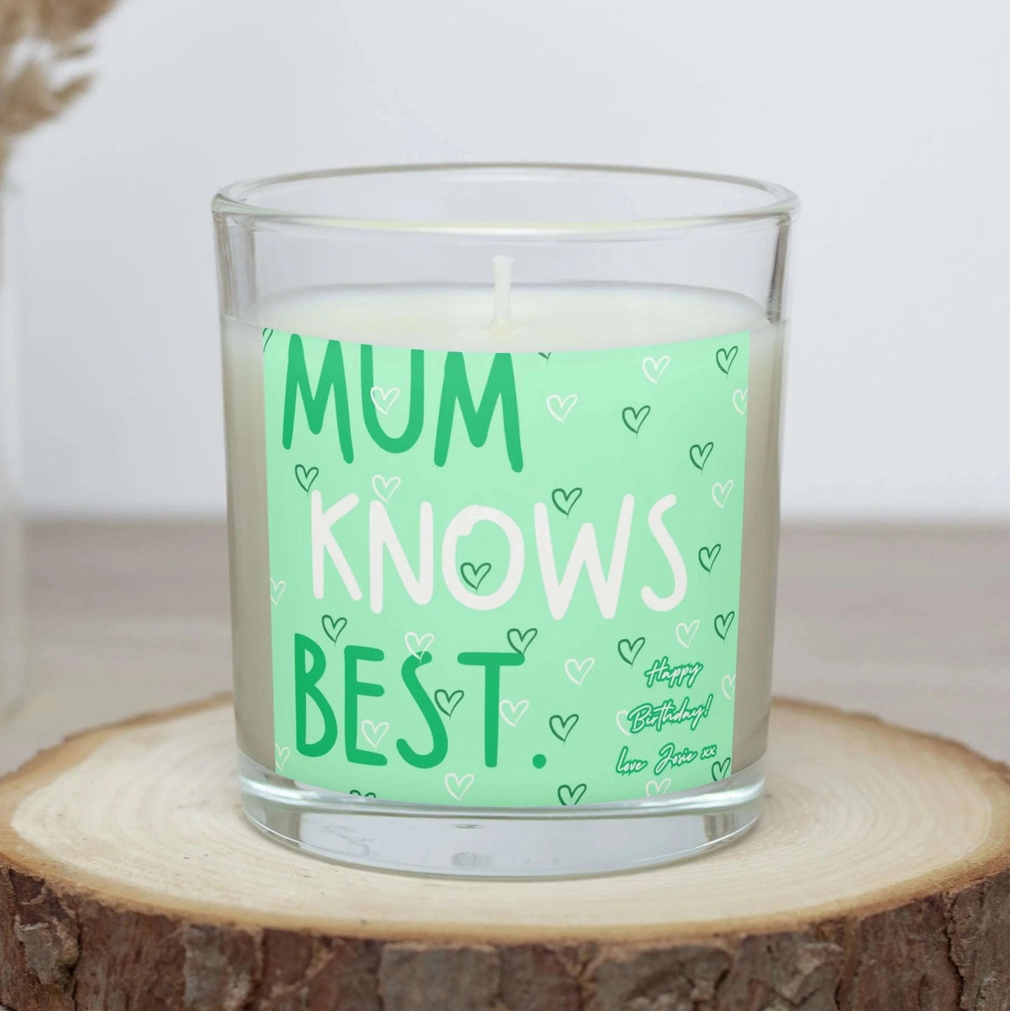 "Mum Knows Best" Personalised Soy Wax Candle MKTrends Co