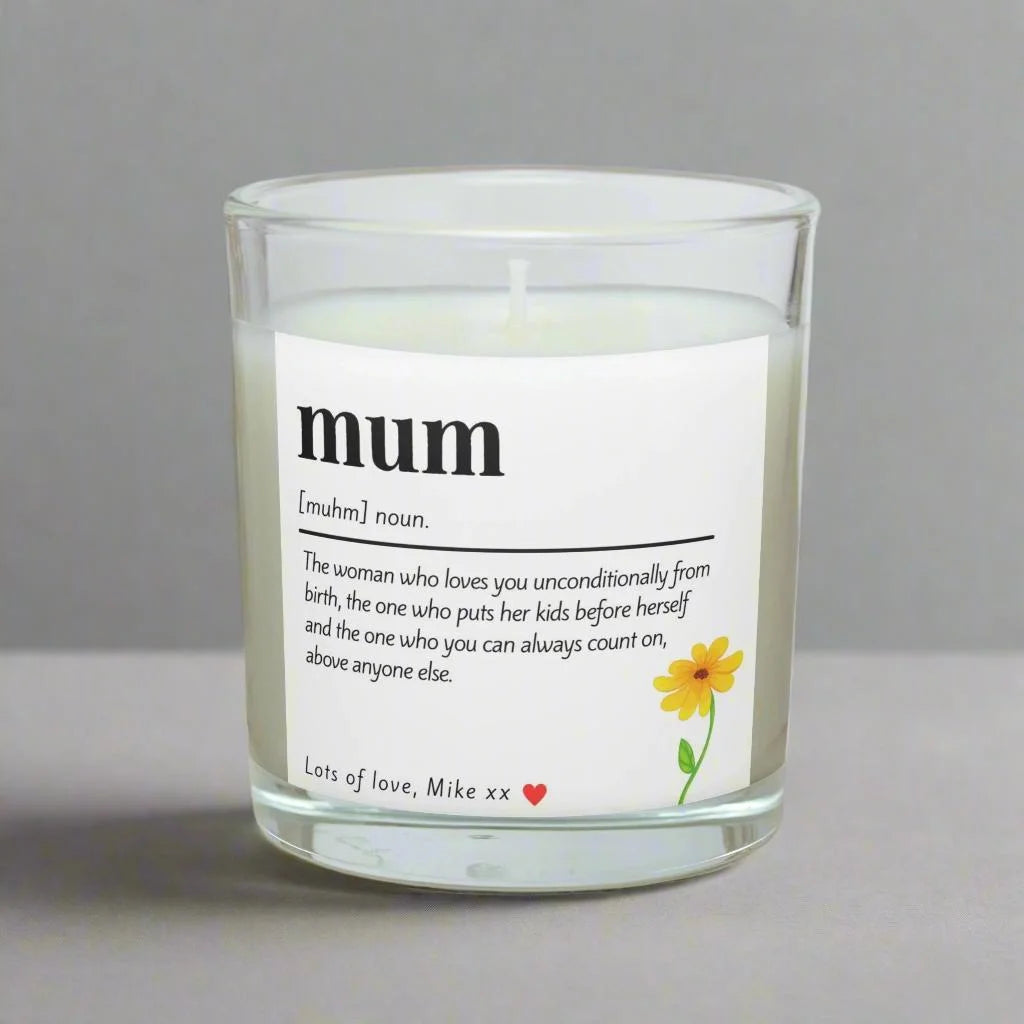 Mum Noun Personalised Candle | Gifts for Mum MKTrends Co