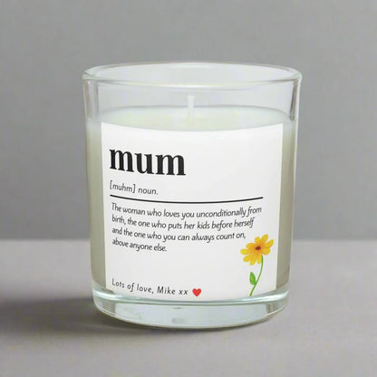 Mum Noun Personalised Candle | Gifts for Mum MKTrends Co