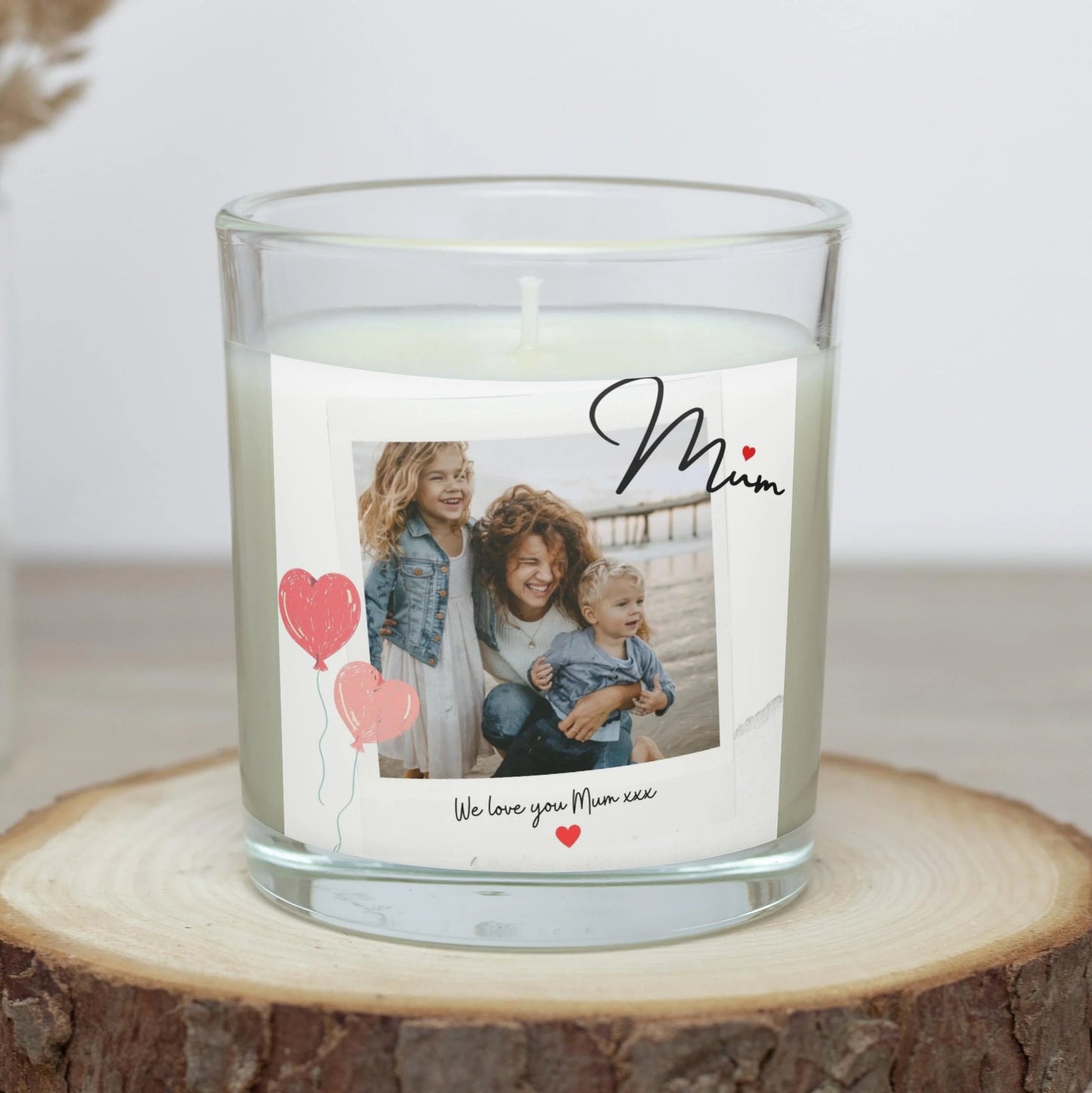 Mum Photo Hearts Personalised Candle | Mum Photo Gift MKTrends Co