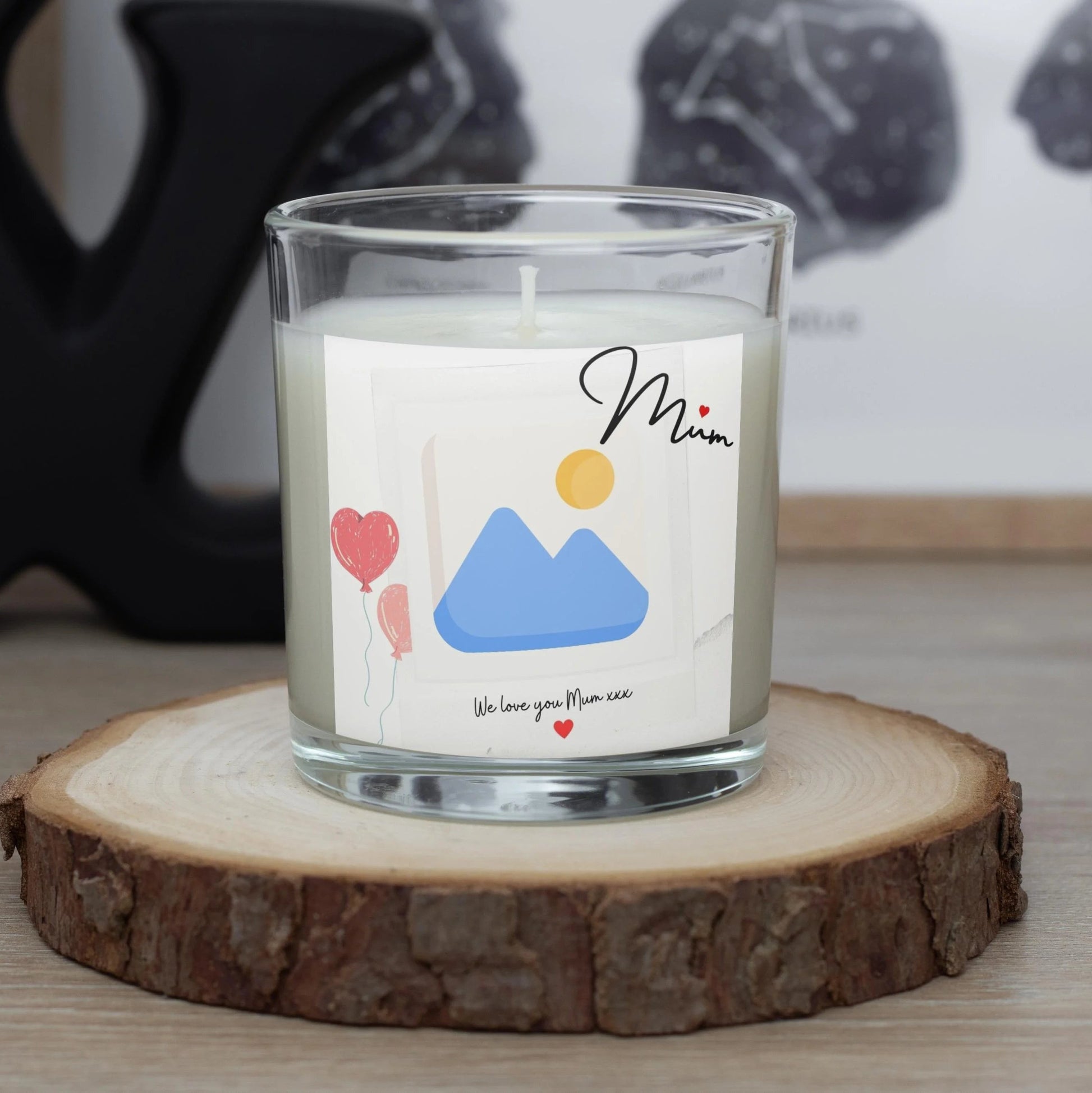 Mum Photo Hearts Personalised Candle | Mum Photo Gift MKTrends Co