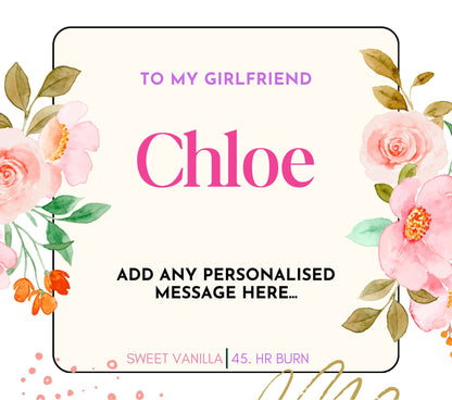 My Girlfriend Name Personalised Candle | Gift for Girlfriend MKTrends Co