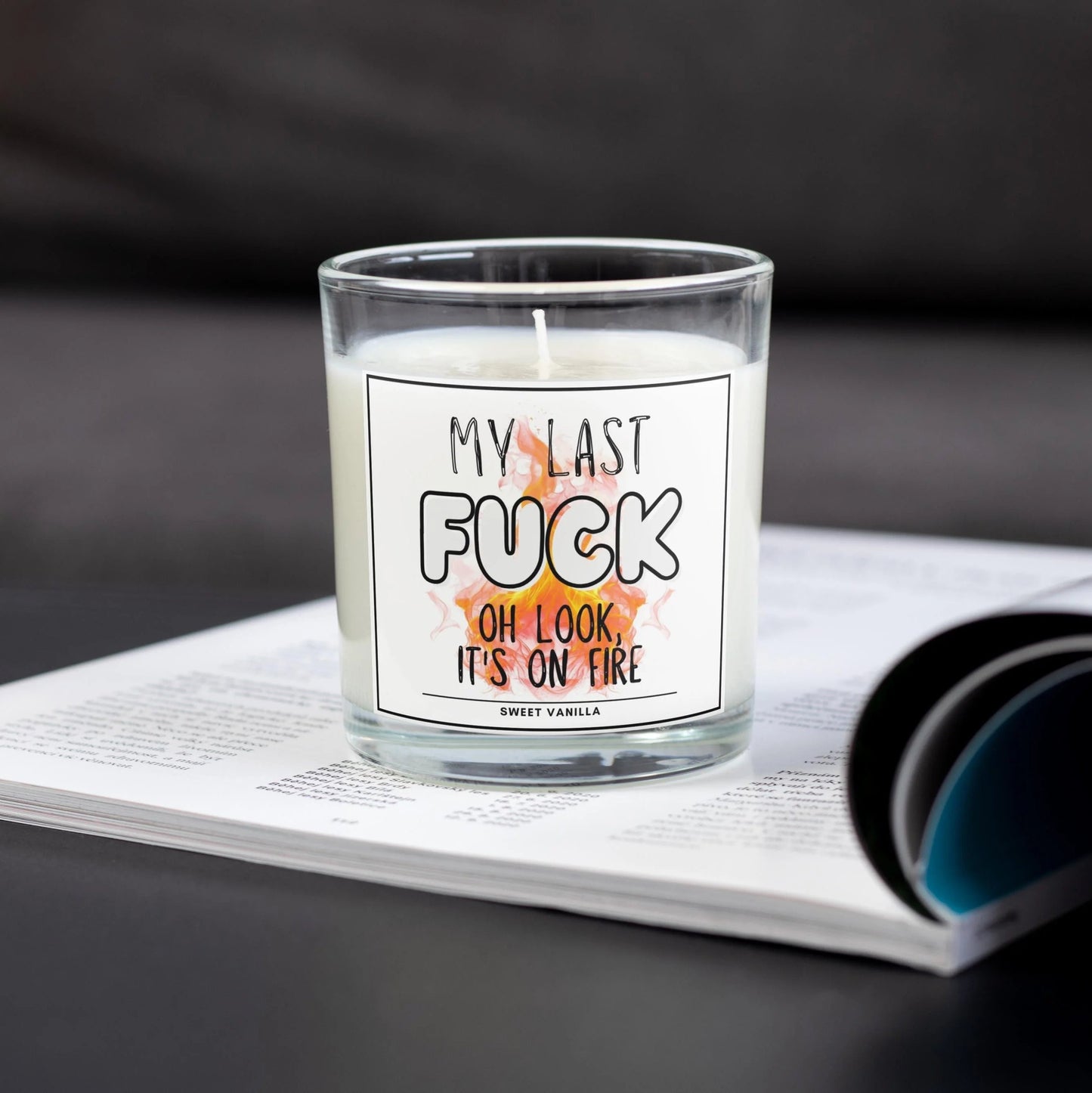 My Last Fuck Is On Fire Personalised Candle | Funny Novelty Gift MKTrends Co