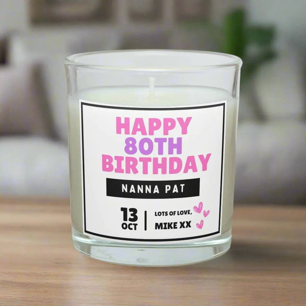 Nanna Happy Birthday Personalised Candle | Nanna Birthday Gifts MKTrends Co