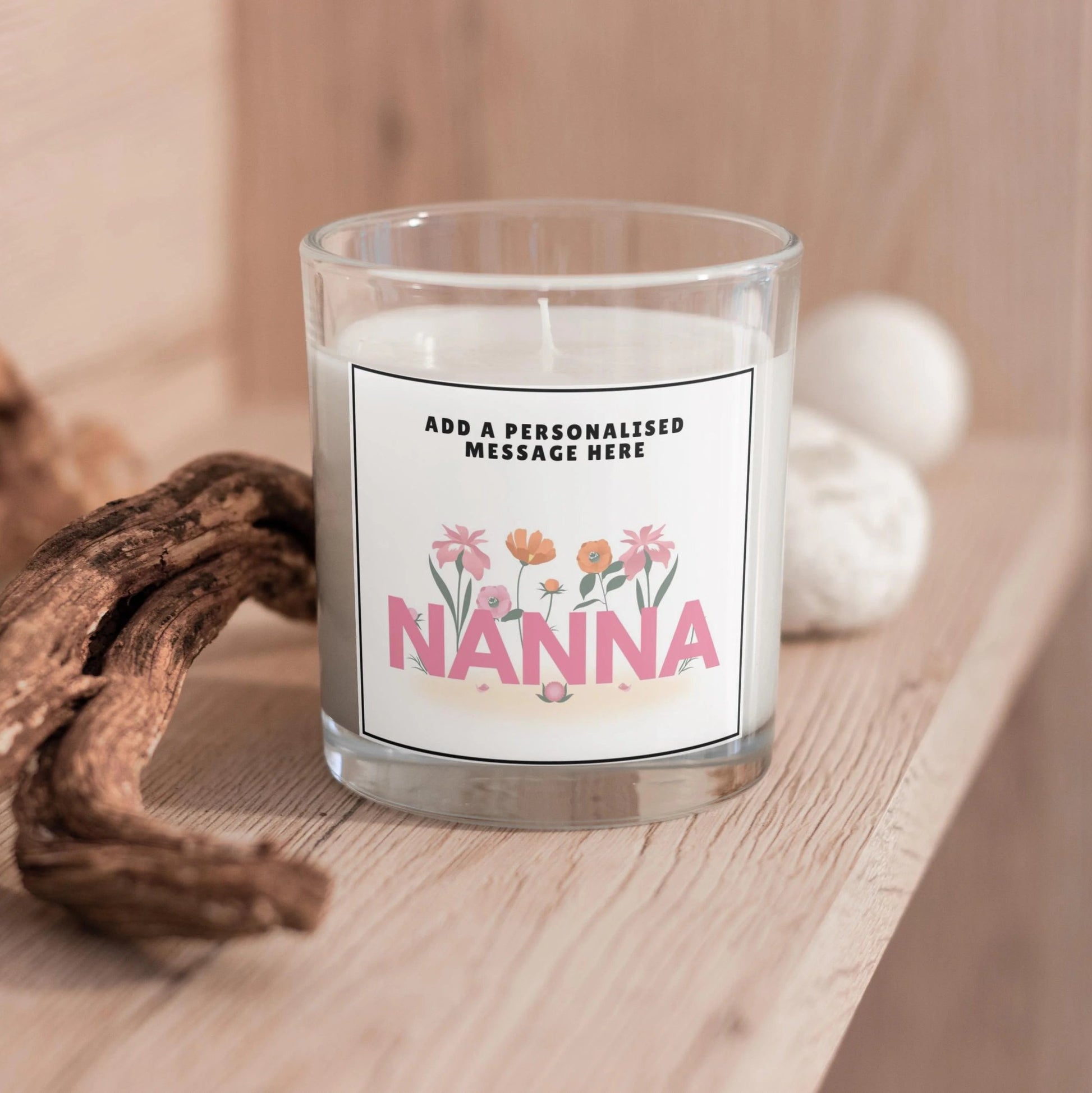 Nanna Message Flowers Personalised Candle | Gift for Nanna MKTrends Co