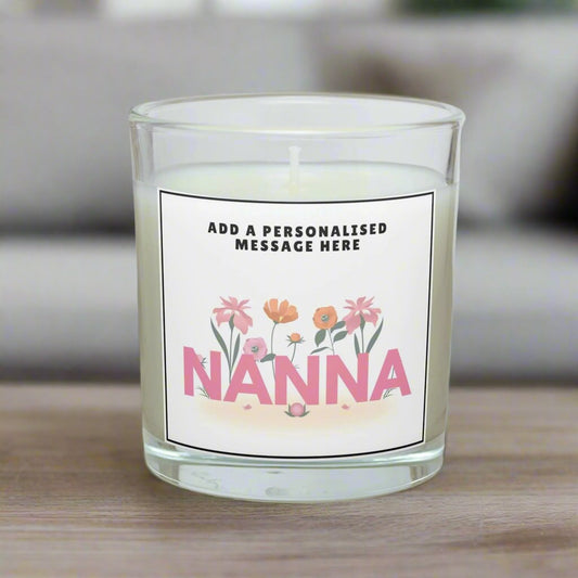 Nanna Message Flowers Personalised Candle | Gift for Nanna MKTrends Co