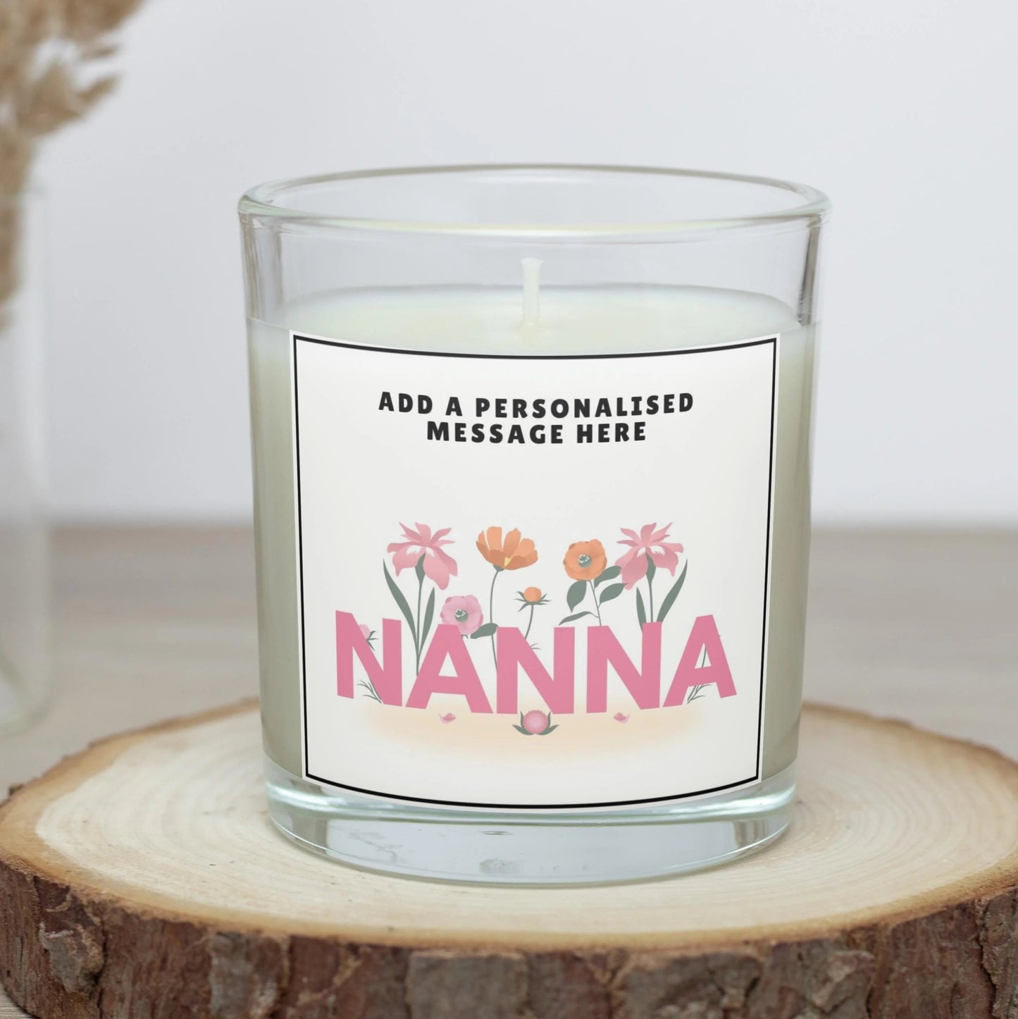 Nanna Message Flowers Personalised Candle | Gift for Nanna MKTrends Co