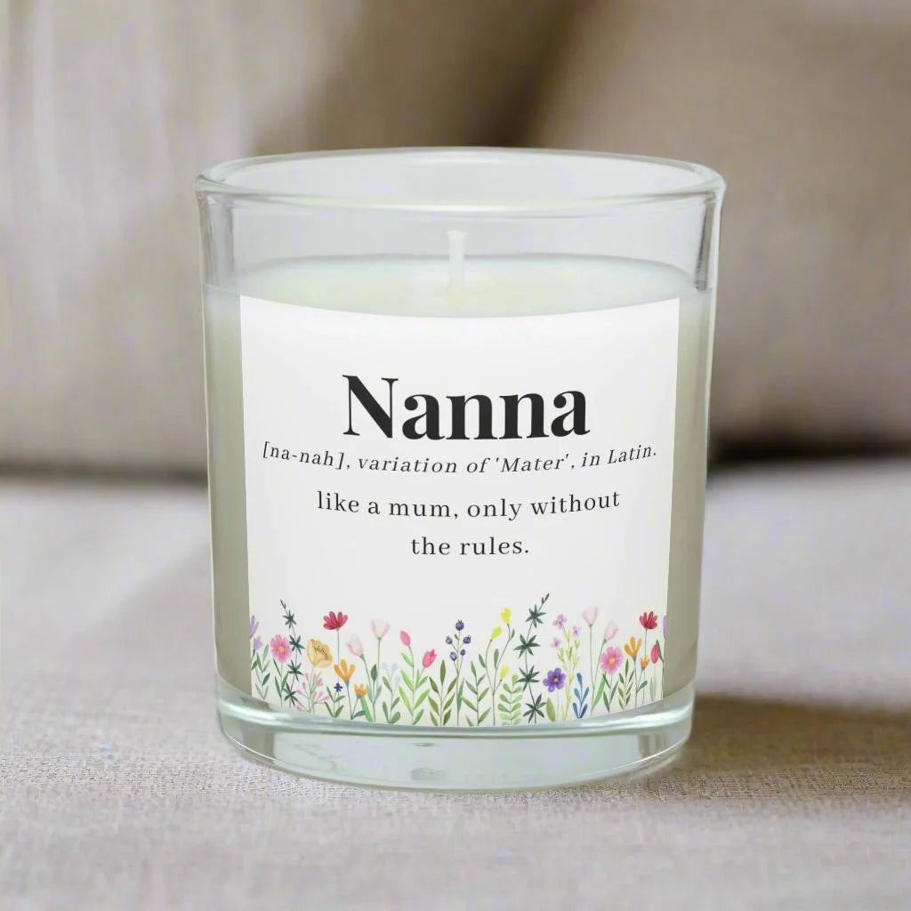 Nanna Noun Flowers Personalised Candle | Gift for Nanna MKTrends Co