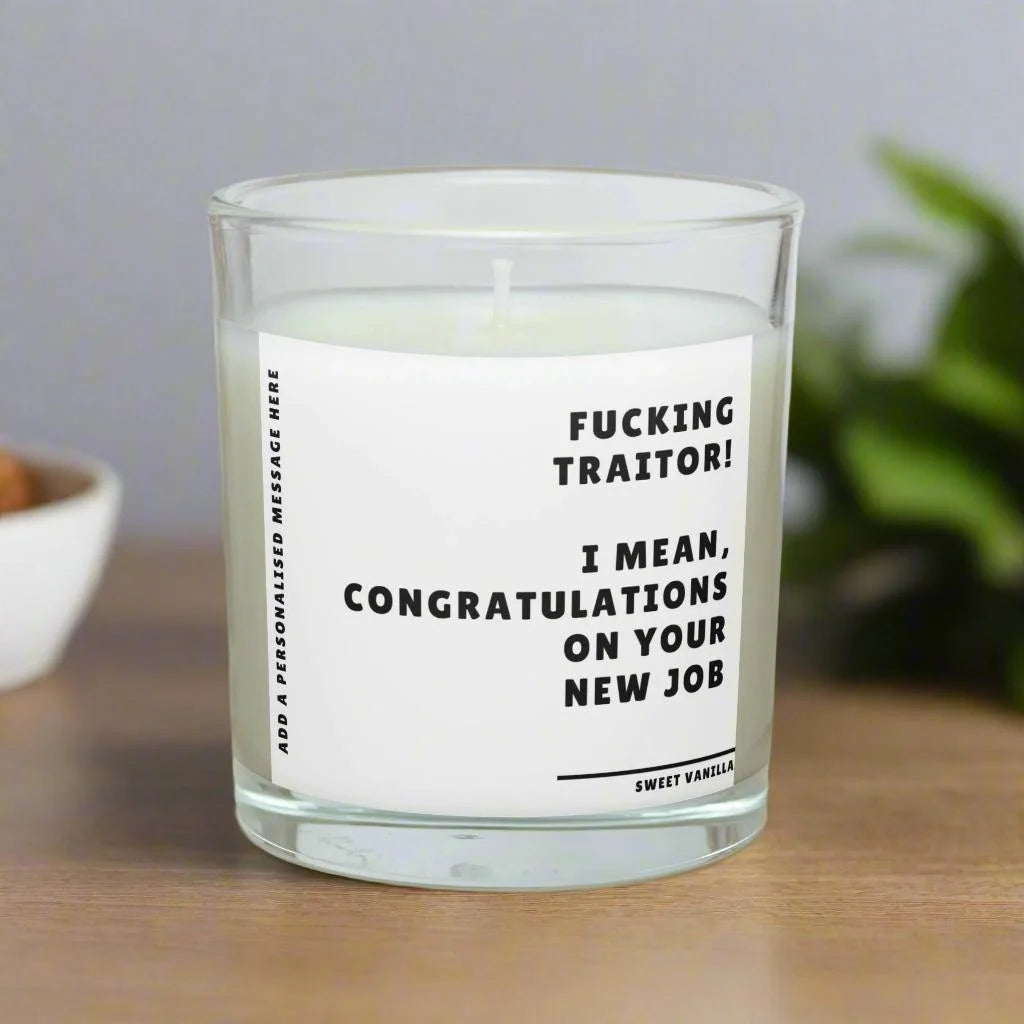 New Job Personalised Candle Gift | Funny New Job Traitor Gift MKTrends Co