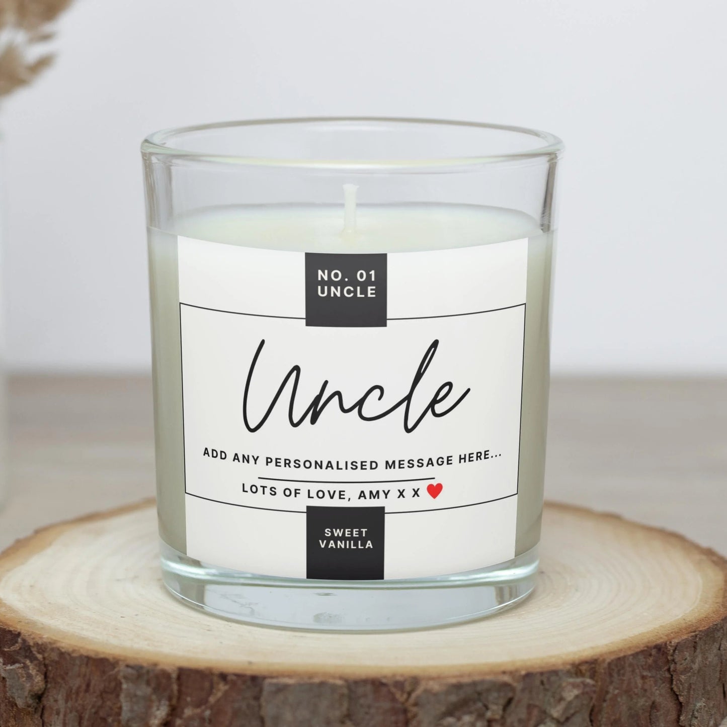 No.01 Uncle Personalised Candle | Number One Uncle Gift MKTrends Co