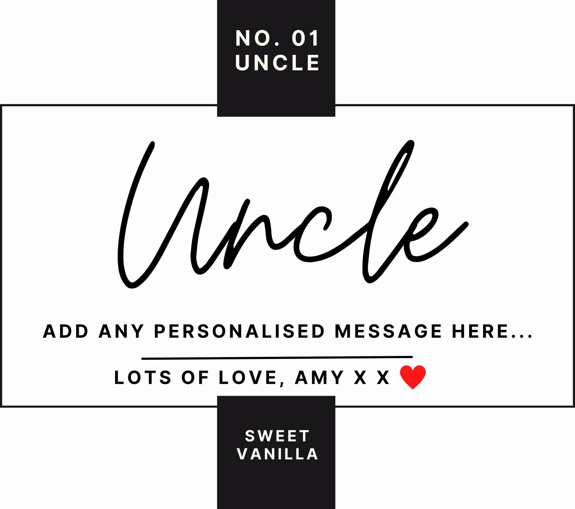 No.01 Uncle Personalised Candle | Number One Uncle Gift MKTrends Co