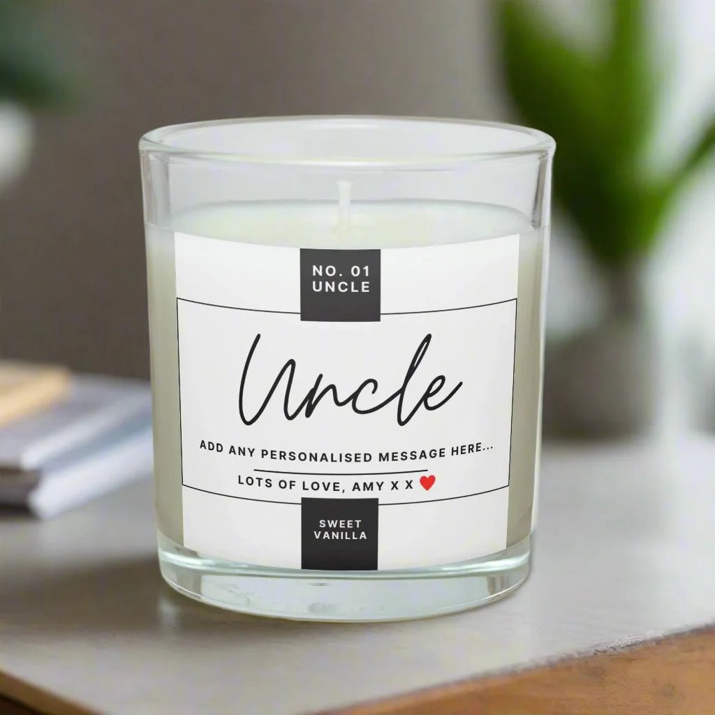 No.01 Uncle Personalised Candle | Number One Uncle Gift MKTrends Co