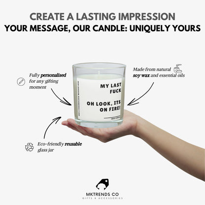 Novelty Last Fuck Personalised Candle | Funny Candle | Novelty Gift MKTrends Co