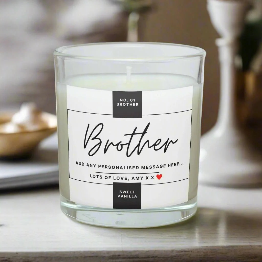 Number 1 Brother Personalised Candle | Number One Brother Gift MKTrends Co