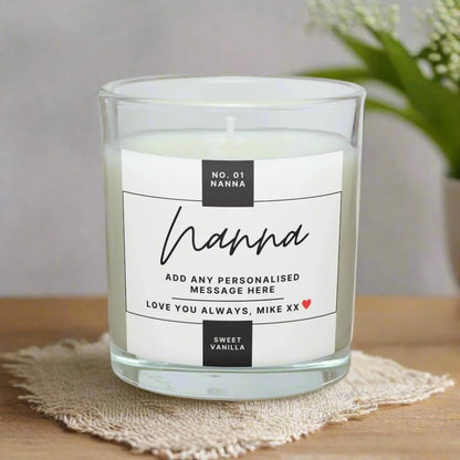 Number 1 Nanna Personalised Candle | Gift for Nanna MKTrends Co