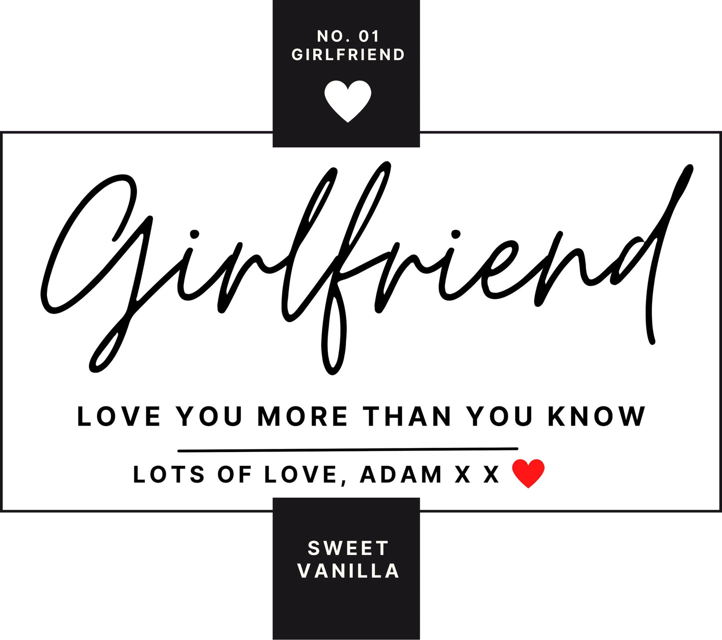 Number One Girlfriend Personalised Candle | Number 1 Girlfriend Gift MKTrends Co