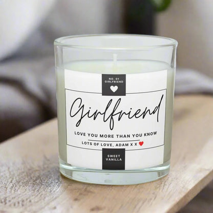 Number One Girlfriend Personalised Candle | Number 1 Girlfriend Gift MKTrends Co