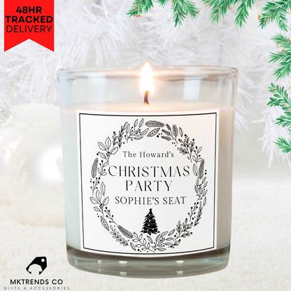 Christmas Dinner/Party Personalised Candle | Christmas Gifts | Festive Decorations MKTrends Co