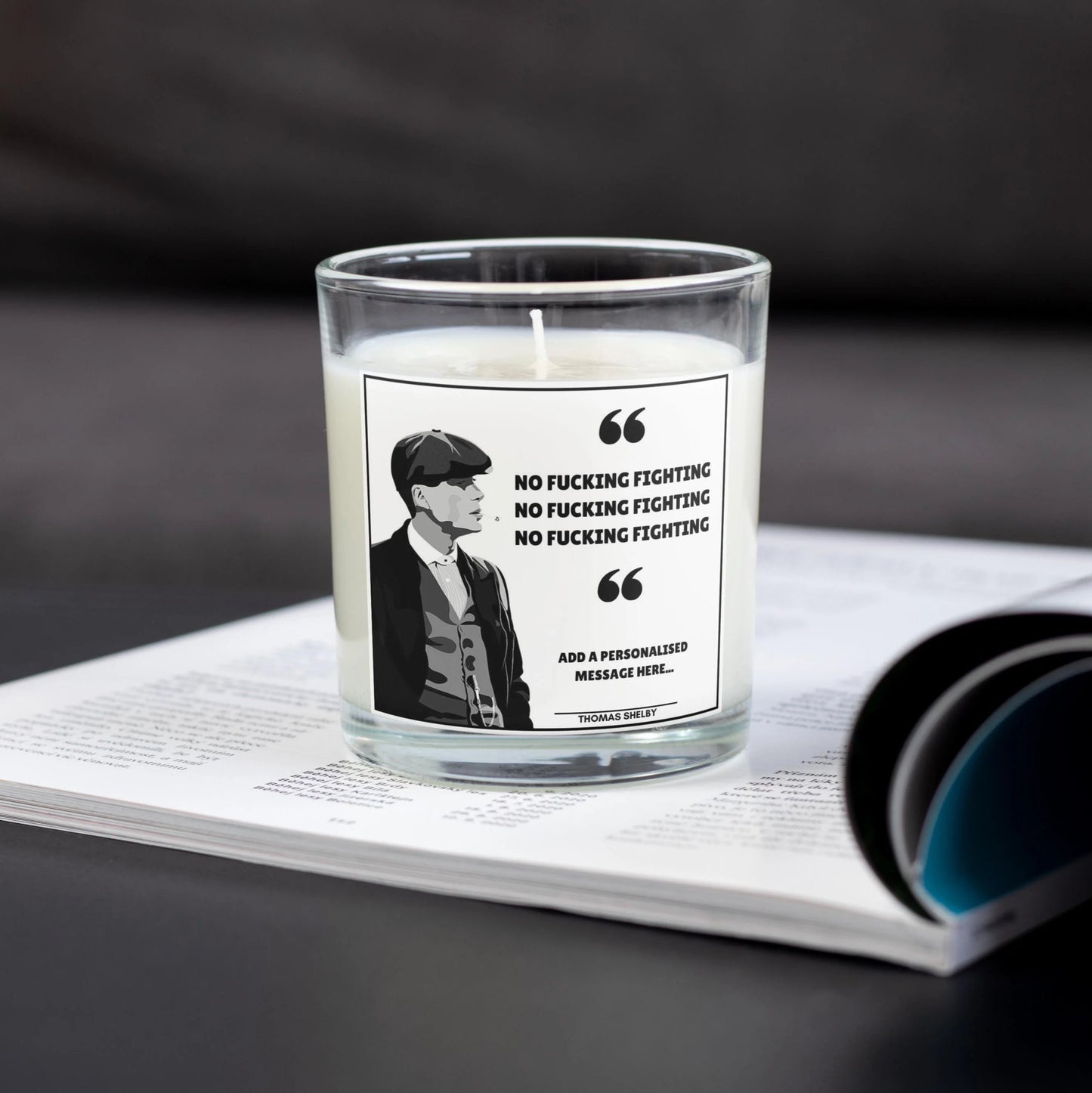 Peaky Blinders No Fucking Fighting Personalised Candle | Tommy Shelby Gift MKTrends Co