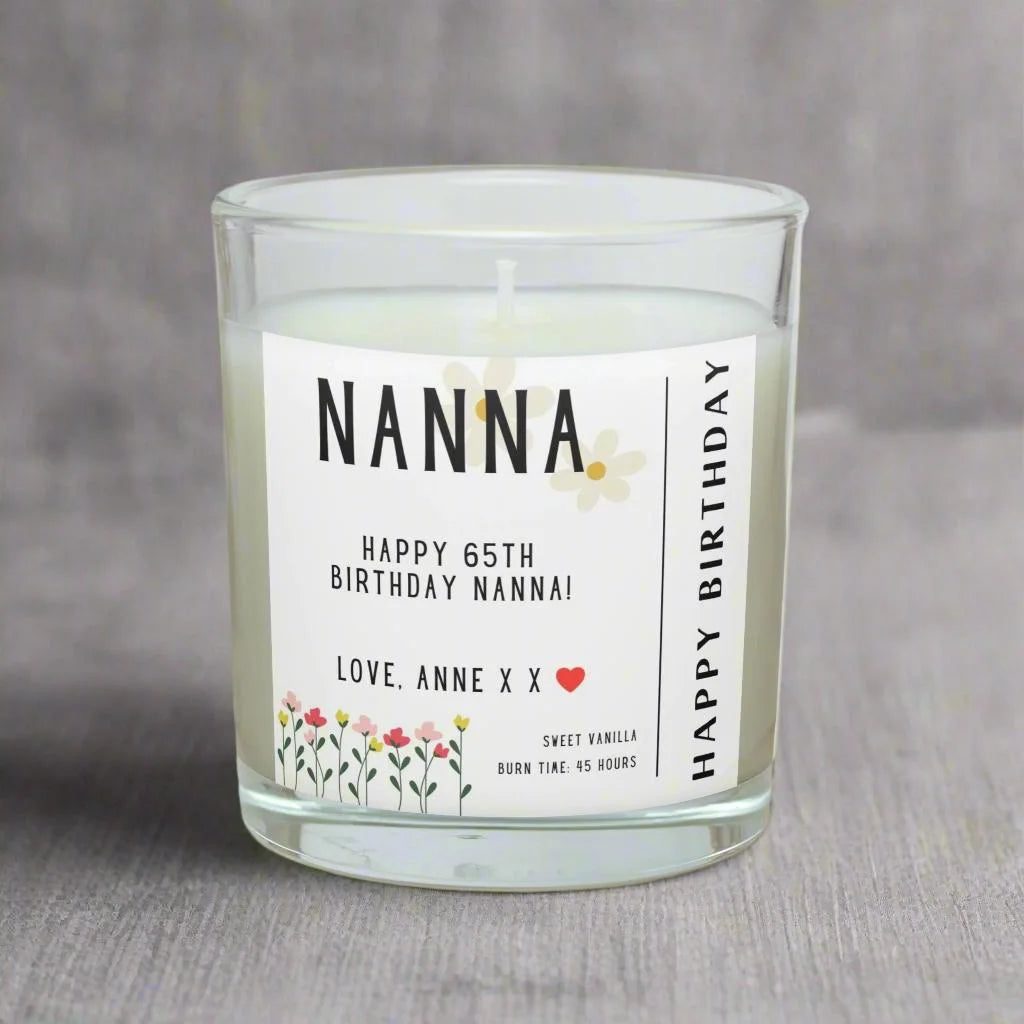 Personalised Happy Birthday Nanna Candle | Birthday Gift for Nanna MKTrends Co