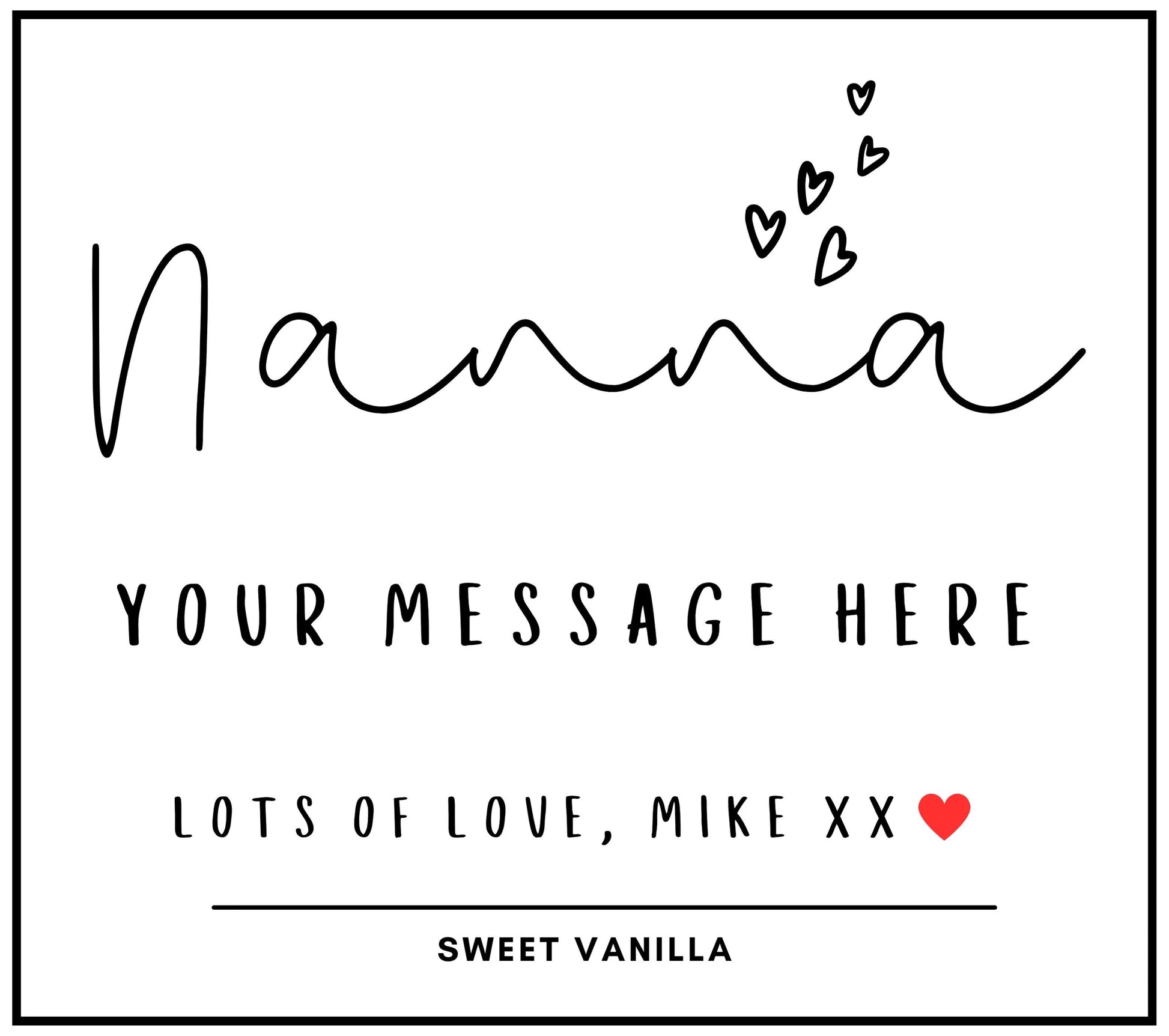 Personalised Nanna Hearts Candle MKTrends Co